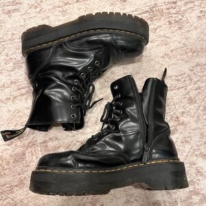 Dr. Martens Black Leather Combat Boots